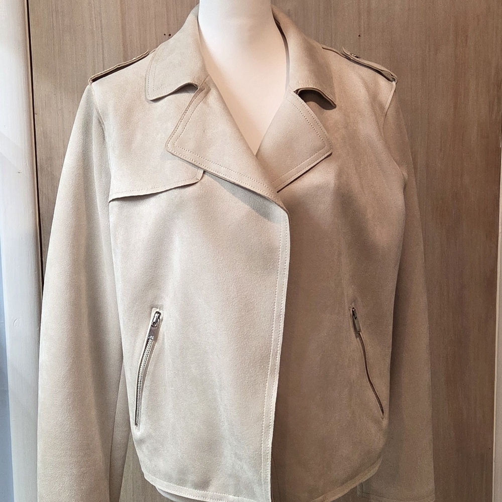 Philosophy Cream Women's Faux Leather Moto Jacket